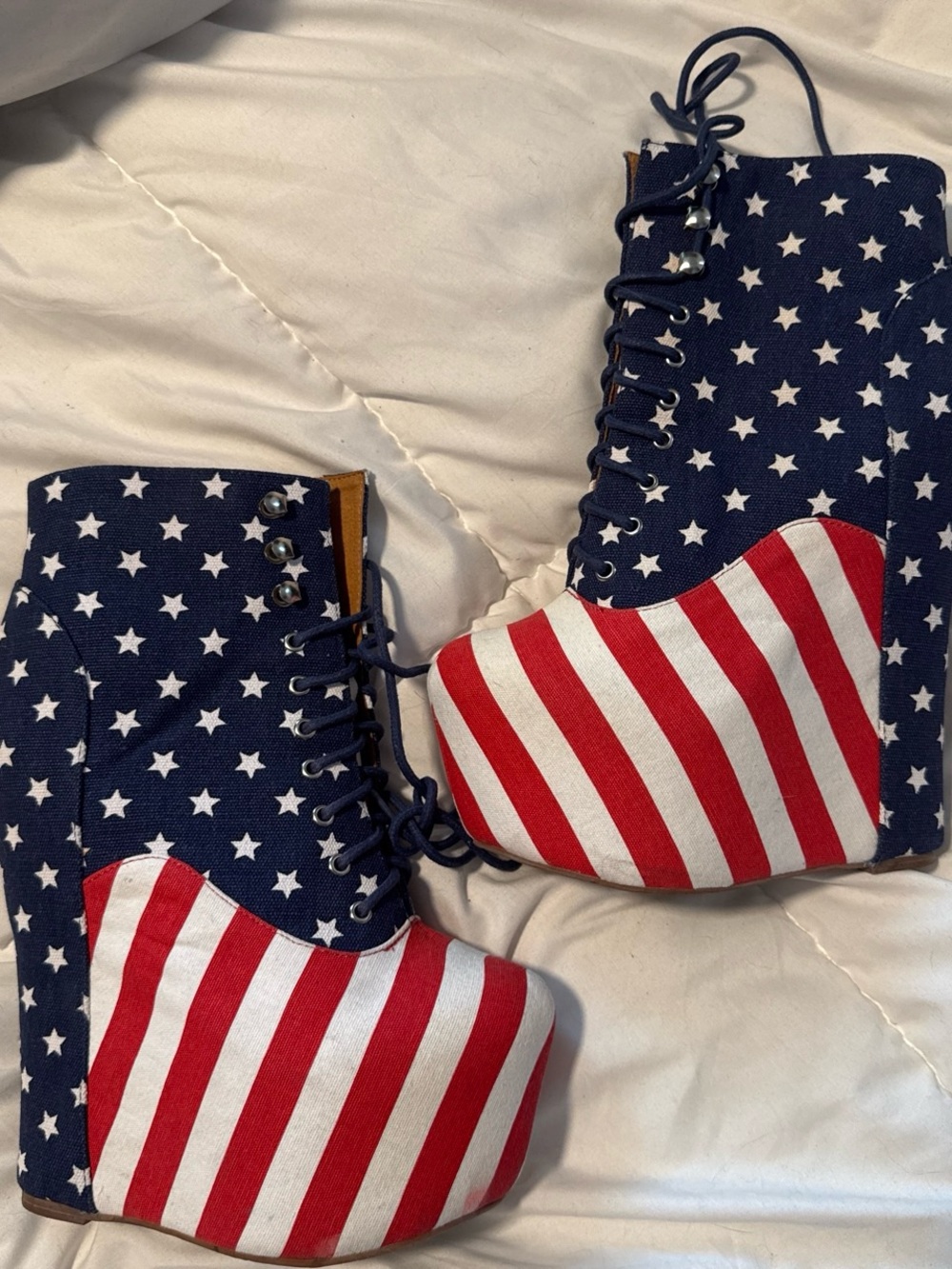 RARE Vintage Damsel Jeffery Campbell- Red, White & Blue